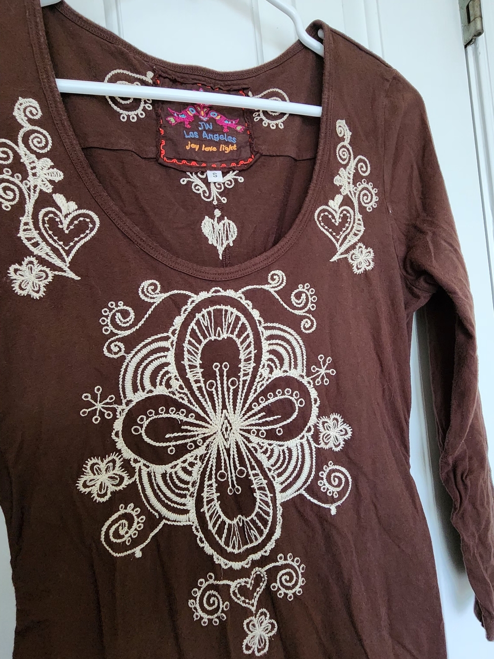 Johnny Was Lots Angeles Brown. Boho Embroidered Scoop-Neck Women’s Dress - Picture 5 of 5